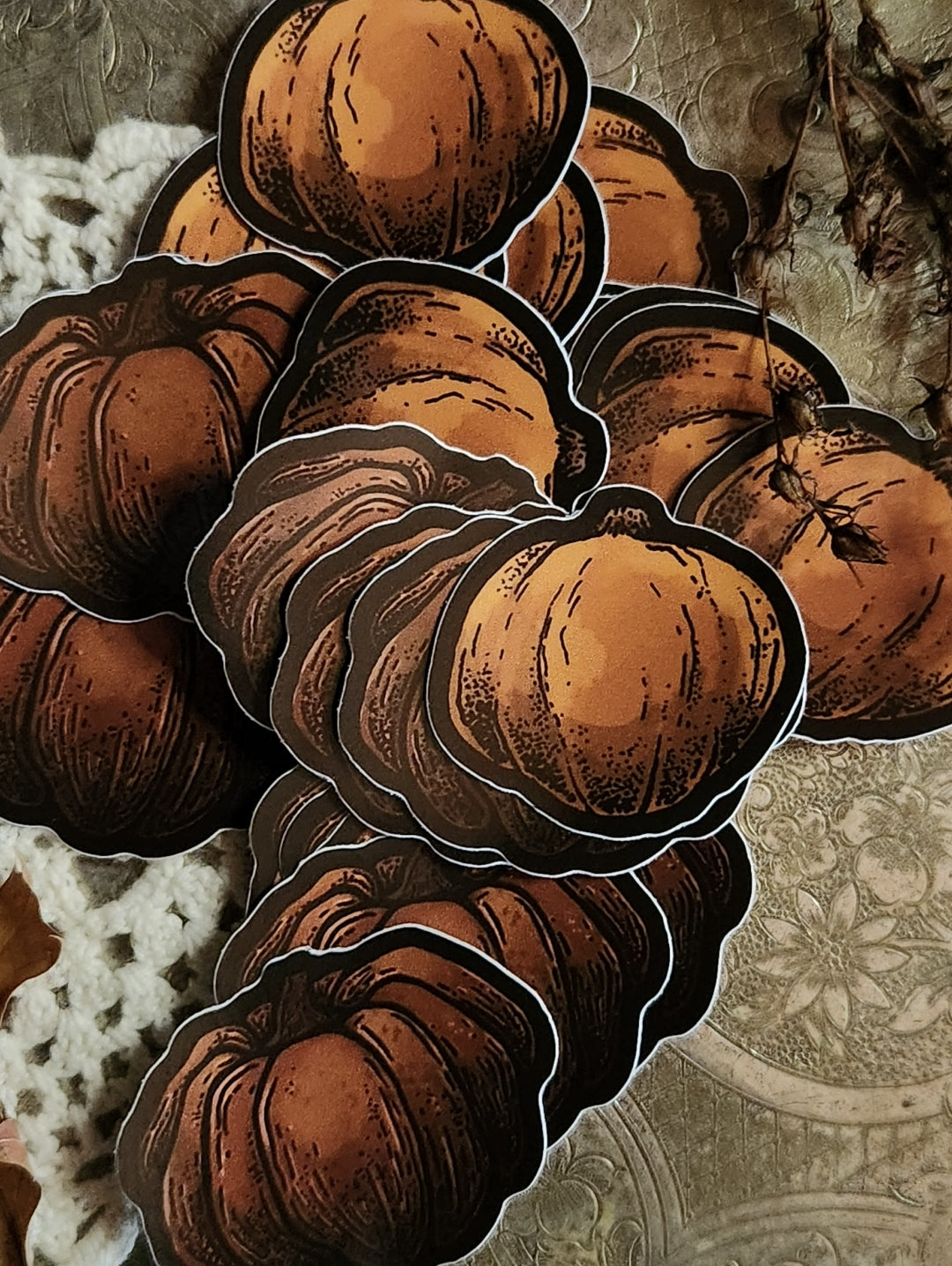 Pumpkin Vinyl Stickers | Pair