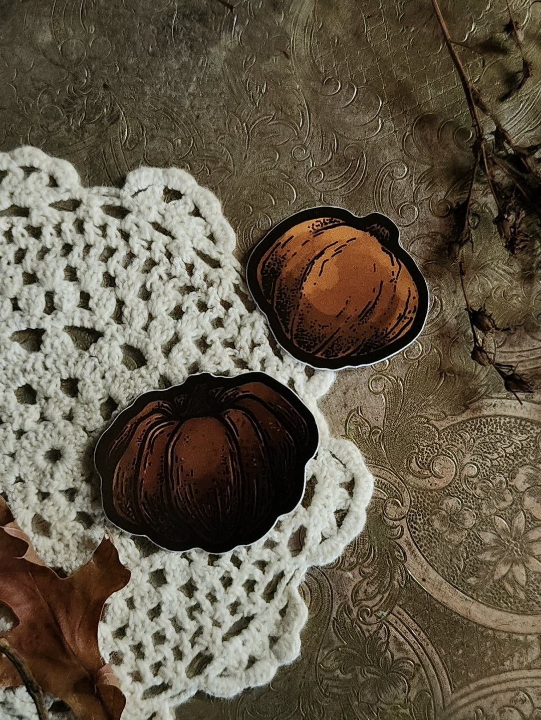 Pumpkin Vinyl Stickers | Pair